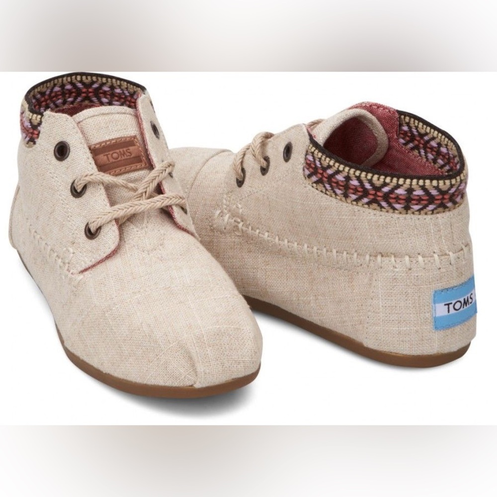 Toms Burlap-Trim Geo Booties